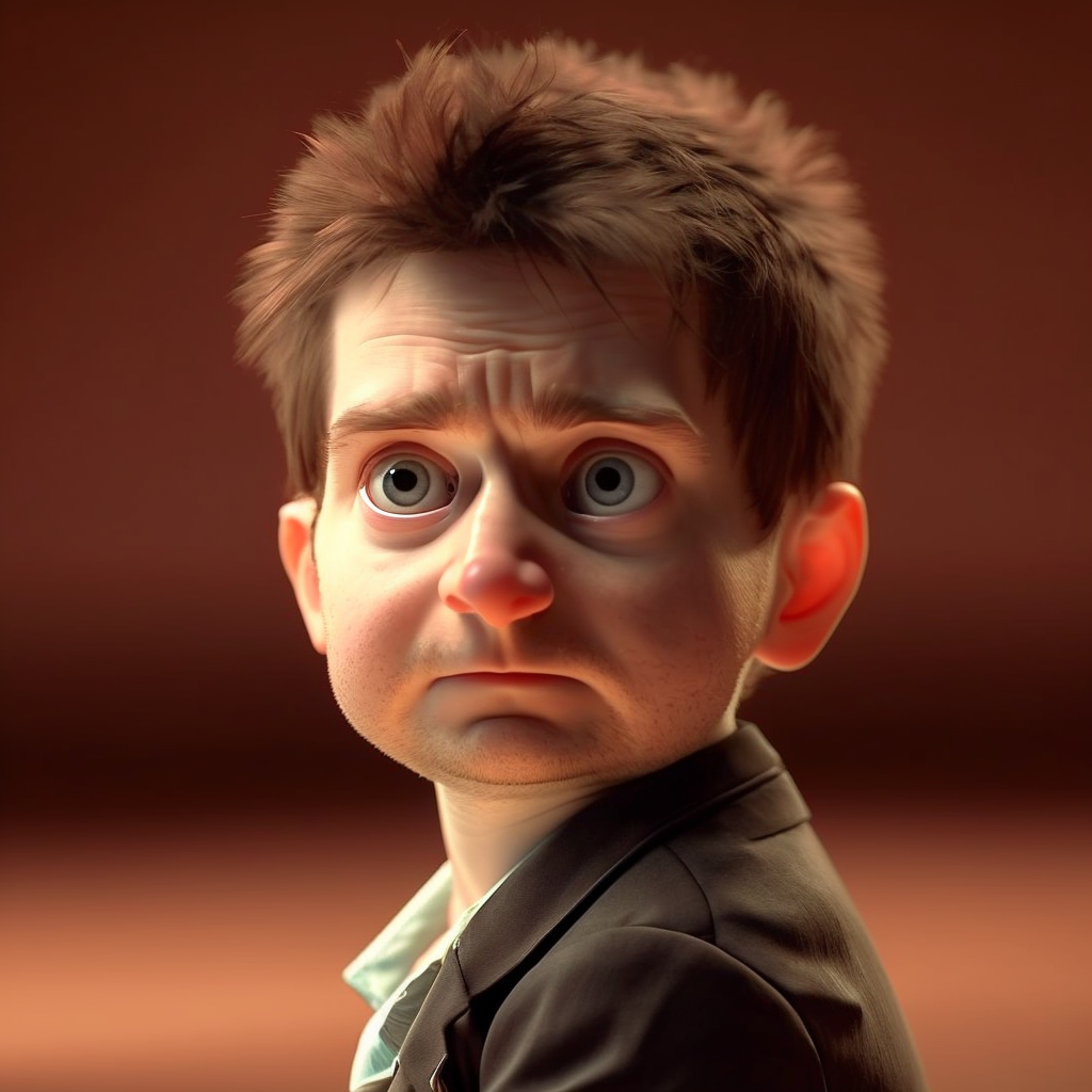 Self Portrait in Pixar Style by Midjourney